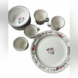 Pfaltzgraff Snow Village Plate Bowl and Mug Set